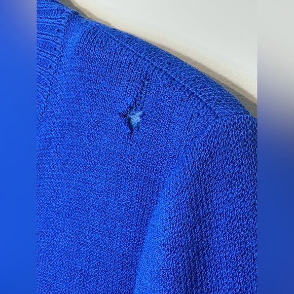 St. John Royal Blue Knit Concealed Button Cardigan Jacket - Picture 8 of 12